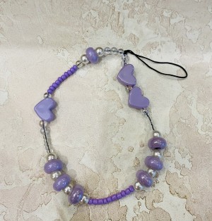 Шнурок для телефона брелок женский украшение браслет на руку (фиолетовый)